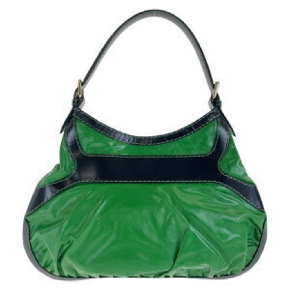 Gucci Hobo nylon leather green black Shoulder accents Bag